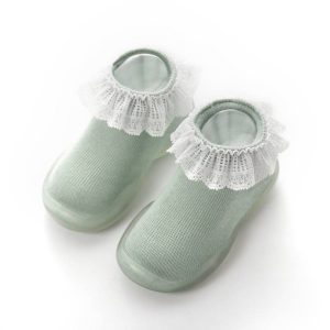 کفش ژله ای جورابی دخترانه دانتل دار طرح آناشید