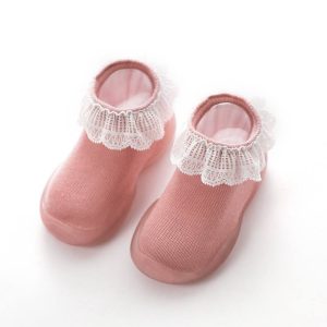 کفش ژله ای جورابی دخترانه دانتل دار طرح آناشید