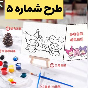 ست رنگ‌آمیزی کودک با بوم، قلم‌مو و گواش