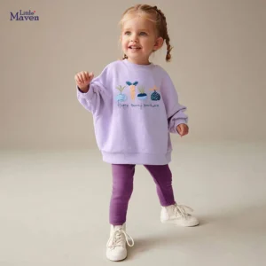 ست بلوز شلوار little maven طرح vegetables (مناسب کودکان 2 تا 7 سال)