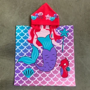 حوله شنلی کودک طرح Mermaid (مناسب کودکان ۱ تا ۴ سال)