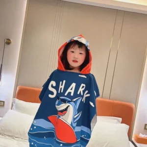 حوله شنلی کودک طرح sailor shark (مناسب کودکان ۱ تا ۴ سال)