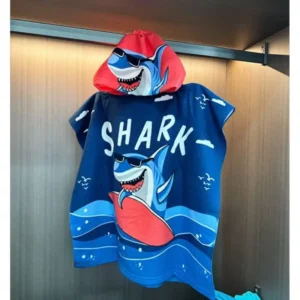 حوله شنلی کودک طرح sailor shark (مناسب کودکان ۱ تا ۴ سال)