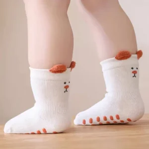 جوراب بچگانه ضد لغزش مدل پاپوک گوش دار (مناسب کودکان 3 ماه تا 5 سال)