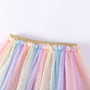 تاپ دامن دخترانه Little Maven طرح پری دریایی با دامن رنگین کمان (مناسب ۲ تا ۸ سال)