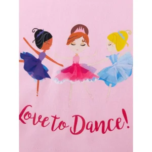 تاپ دامن دخترانه برند Little Maven طرح بالرین Love to Dance (مناسب ۱۸ ماه تا ۸ سال)