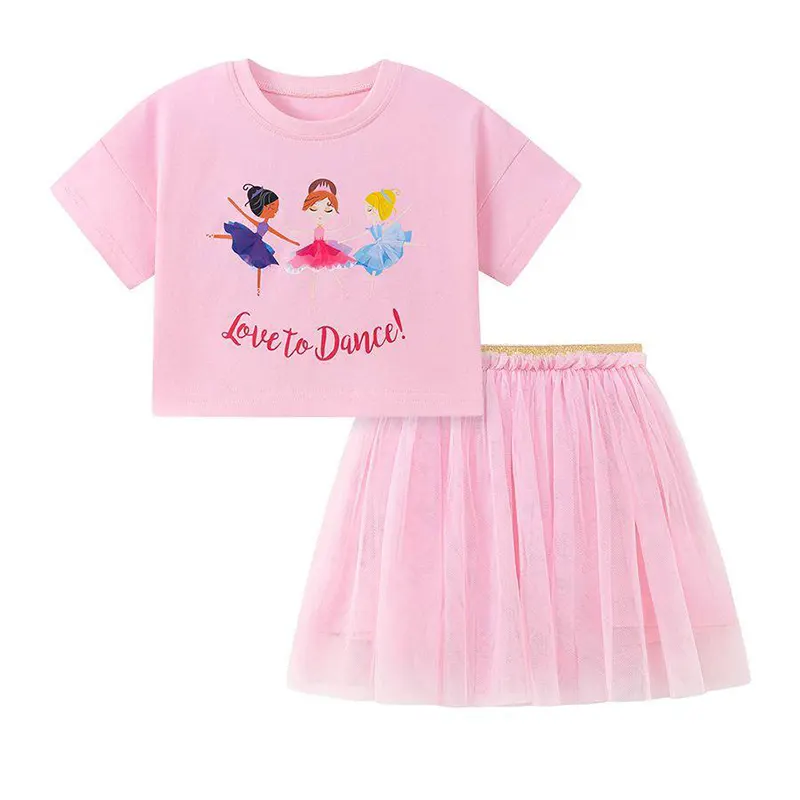 تاپ دامن دخترانه برند Little Maven طرح بالرین Love to Dance (مناسب ۱۸ ماه تا ۸ سال)
