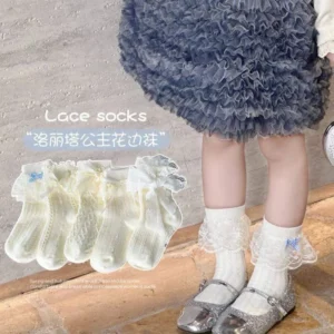 جوراب بچگانه دخترانه نیم ساق طرح Little Queen